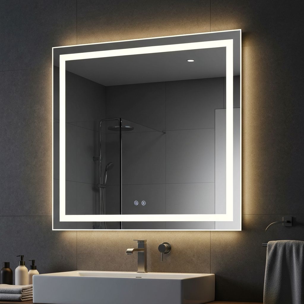 Espejo LED Lumetra en baño moderno